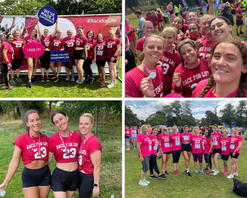 collage of the Advace TRS girls taking on the Pretty Muddy challenge